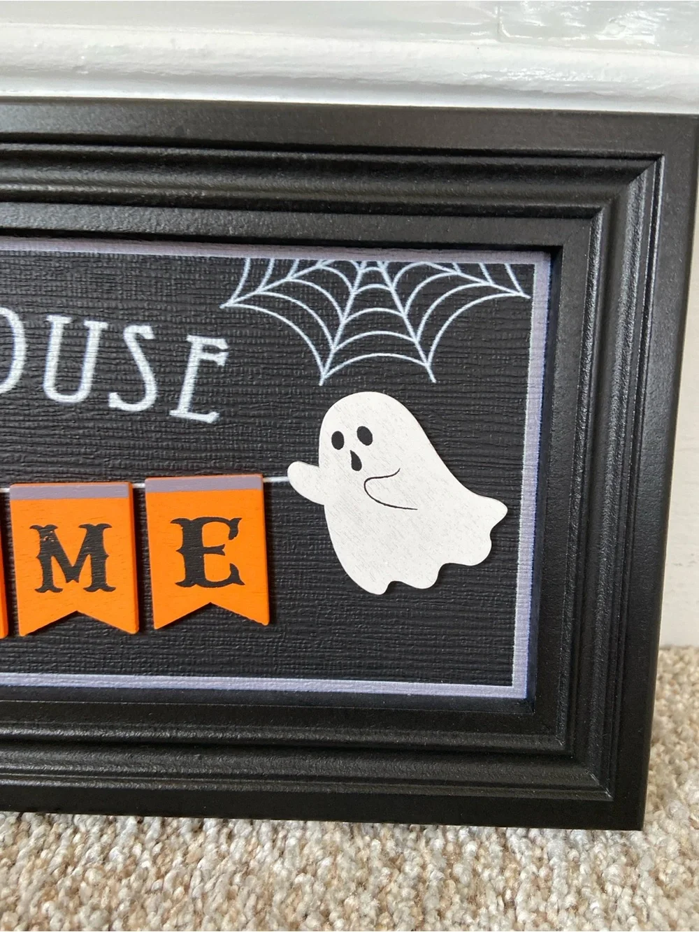 Halloween Framed Wall Sign It's a Haunted Home Michaels Spooky Decor Goth